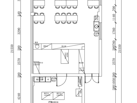 大食堂 员工食堂平面方案图cad施工图