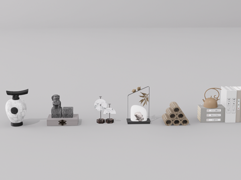 茶具摆件su模型