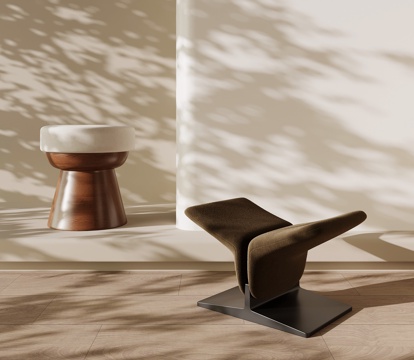 法式中古凳子 换鞋凳 梳妆凳 沙发凳 木凳su模型