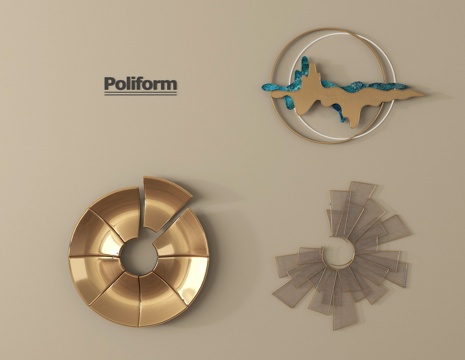 现代轻奢挂件 艺术雕塑墙饰挂件su模型