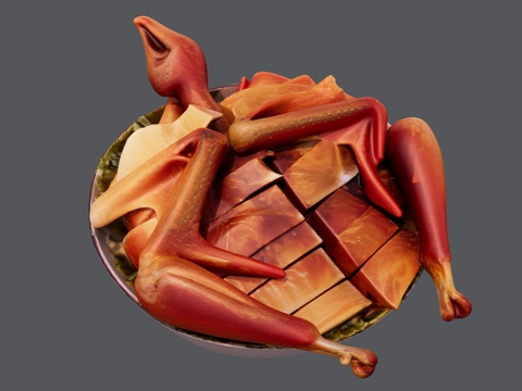 烤鸡拼盘su模型