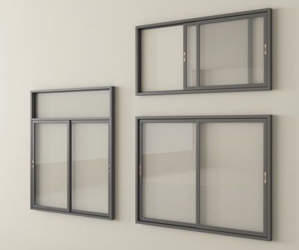 现代窗组合 推拉窗 阳台窗 落地窗su模型