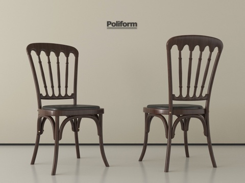 法式餐椅 木餐椅 单椅 休闲椅su模型