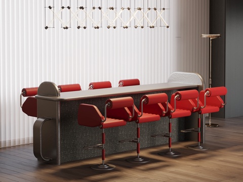 现代吧台吧椅su模型