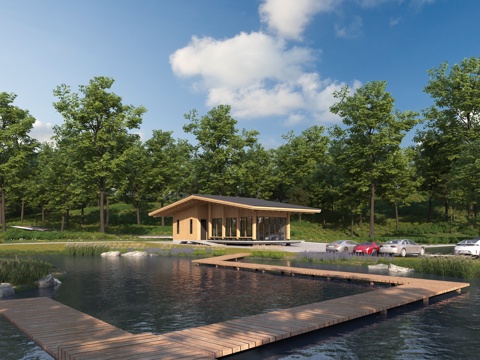  公园驿站3d模型 