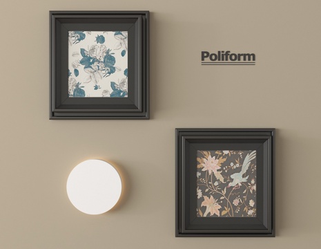 法式挂画 装饰挂画 壁灯su模型