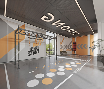 现代健身房su模型