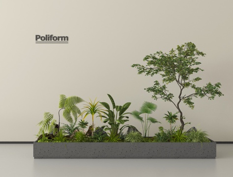 植物组合 户外外摆花箱 盆栽 花草 花池花坛 植物堆su模型