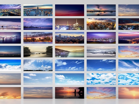 现代环绕背景 户外背景 远景贴图 城市植被环绕背景su模型