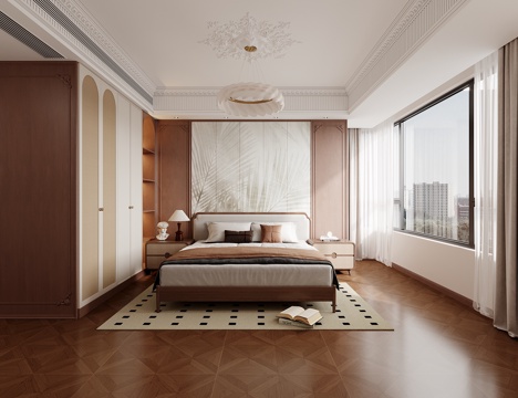  法式复古中古卧室3d模型 