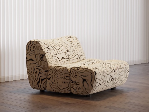 现代法式懒人沙发 单人沙发 休闲沙发su模型