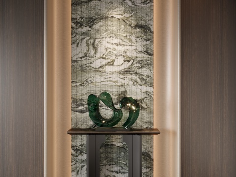 新中式玄关 玄关柜su模型