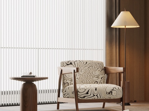 中古风休闲椅 边几su模型