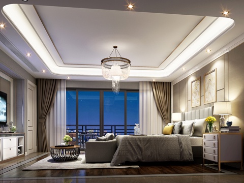  现代主卧3D模型3d模型 