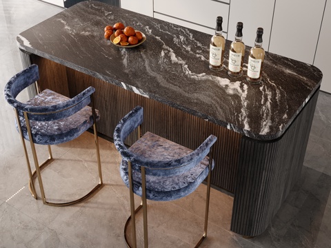 现代轻奢吧台su模型