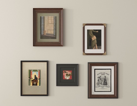 法式相框 装饰画框su模型