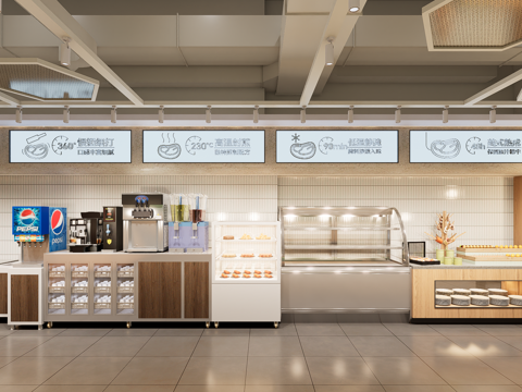 现代餐台自助餐su模型