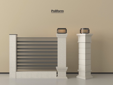  新中式景观灯 户外灯 柱灯su模型 