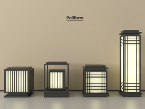 新中式景观灯 户外灯  庭院灯 地灯su模型