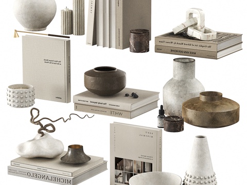 现代饰品摆件组合su模型