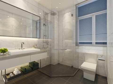  现代风格卫生间3d模型 