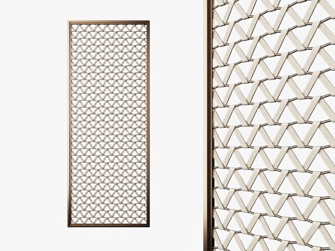 轻奢屏风隔断su模型