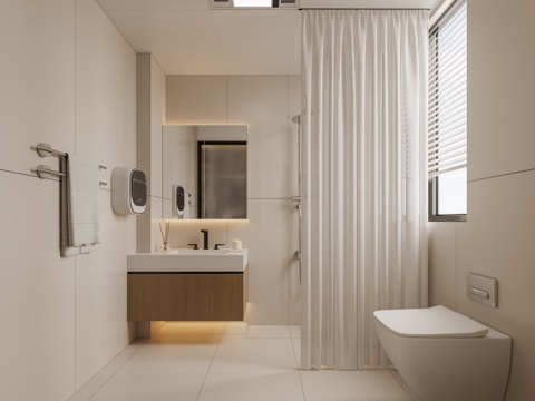  现代卫生间3d模型 