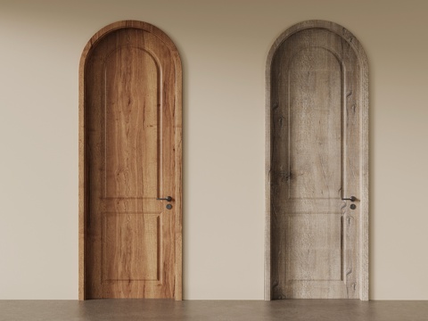 侘寂风单开门 室内门su模型