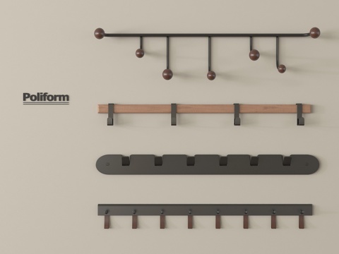 现代中古挂衣钩 挂钩 衣架su模型