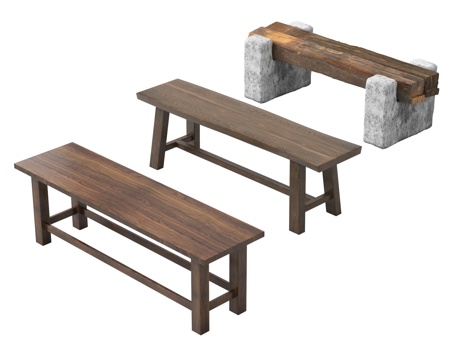  中式石凳 长条坐凳 条形坐凳 座椅长椅 公园躺椅 户外景观座3d模型 