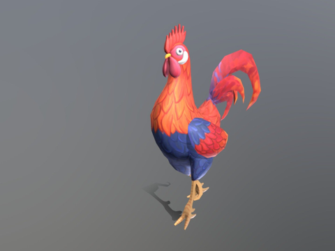 手绘公鸡su模型