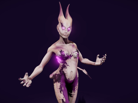 紫色恶魔su模型