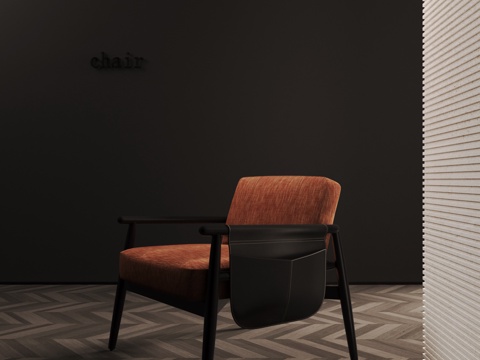 现代新中式扶手椅 休闲椅 布椅su模型