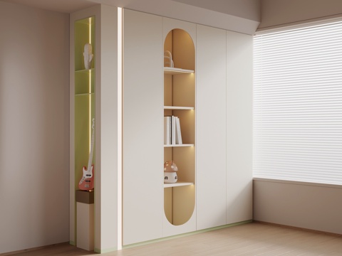  现代奶油风衣柜 儿童衣柜3d模型 