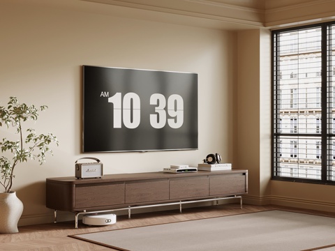 中古风电视柜su模型