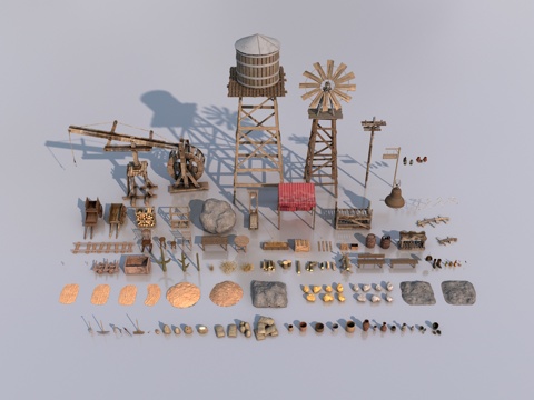  欧式家具物品3d模型 