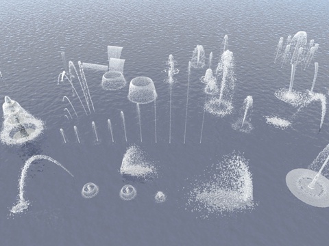  水景喷泉3d模型 