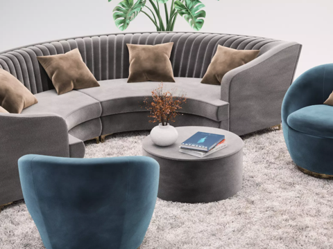  组合沙发 现代沙发 多人沙发 客厅沙发3d模型 