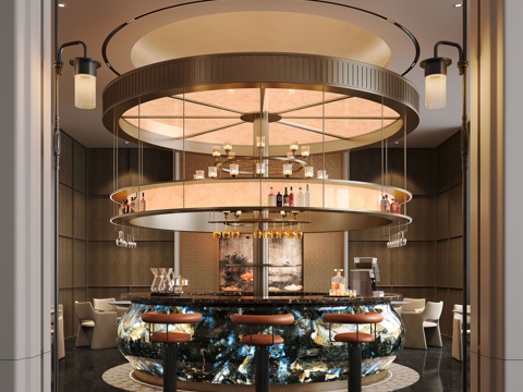 现代酒店水吧台 水吧台 酒吧台su模型