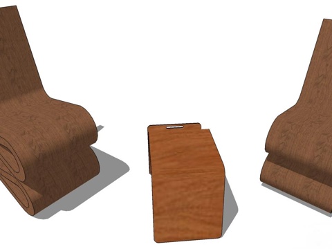 实木桌椅 桌椅 休闲桌椅 餐桌椅 浅色桌椅su模型