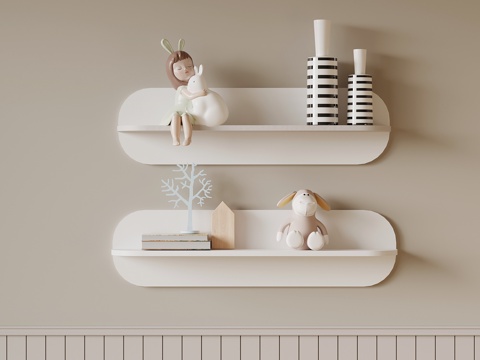 现代儿童置物架 装饰架su模型