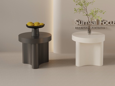 现代边几 床头柜su模型