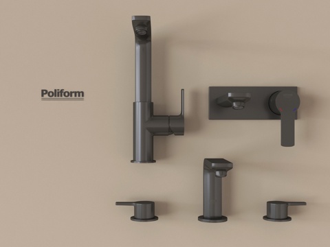 现代水龙头 不锈钢水龙头su模型
