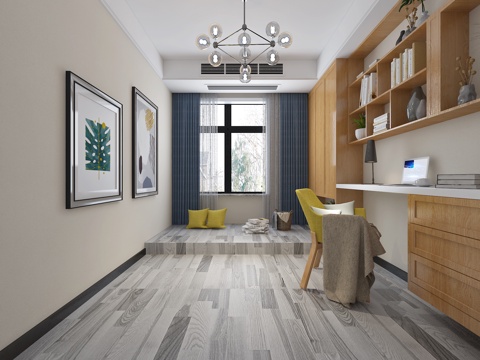  北欧书房3d模型3d模型 
