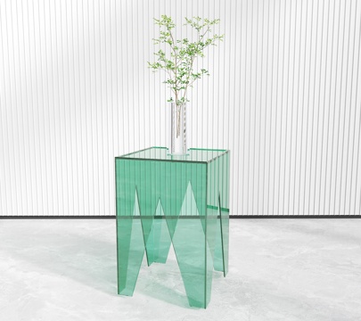 彩色亚克力座凳 水晶凳 亚克力化妆凳 亚克力凳子 透明小板凳su模型