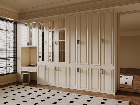 法式衣柜 梳妆台su模型