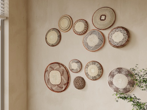 侘寂风墙饰 挂饰su模型