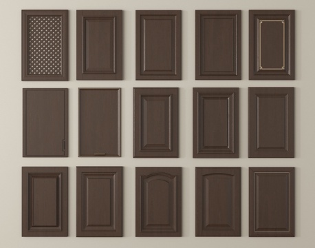 新中式门板 装饰门板su模型