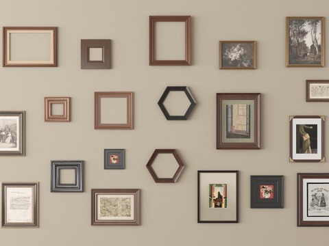 现代挂画 相框 装饰画框su模型