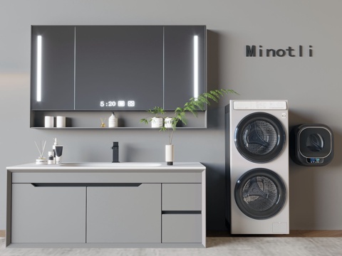  现代洗衣机3d模型 